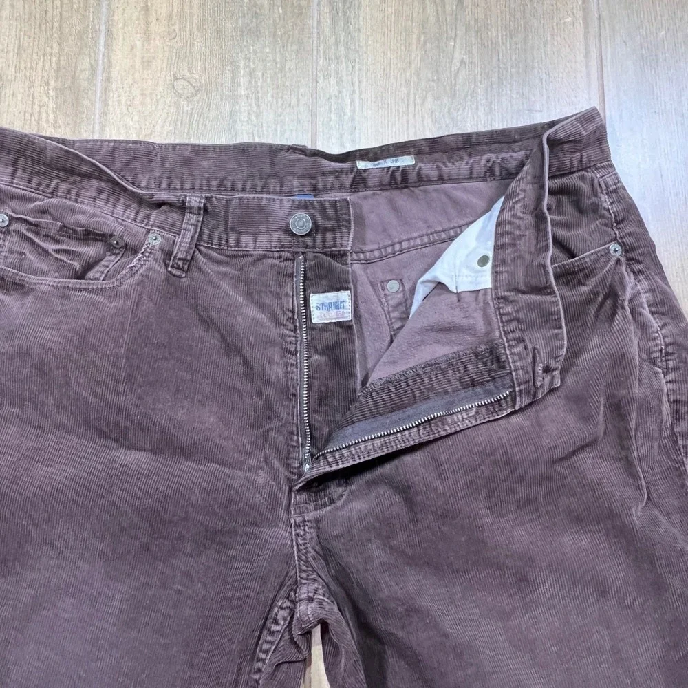Polo Ralph Lauren Dungarees Mens Corduroy Straight Leg Pants Brown 38x32 vintage